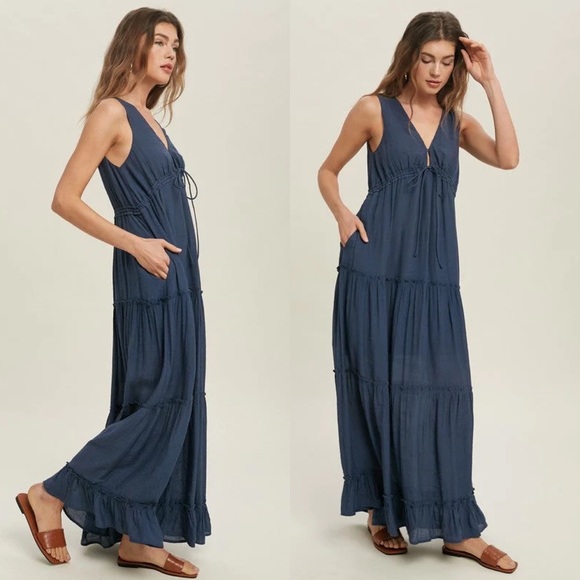 Wishlist Long Ruffle Tiered Maxi Dress-NWT - Picture 2 of 4